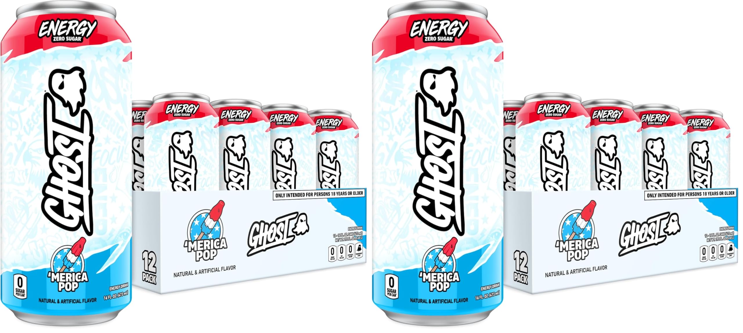 GHOST Energy Drink - 12-Pack, Strawbango, 16oz - Energy & Focus & No Artificial Colors - 200mg of Natural Caffeine, L-Carnitine & Taurine - Gluten-Free & Vegan